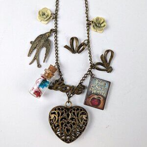 Antique Bronze Fairytale Love Charm Necklace